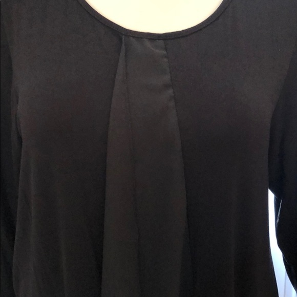 Black Asymmetrical 3/4 Sleeve with Chiffon Drape - Picture 3 of 5
